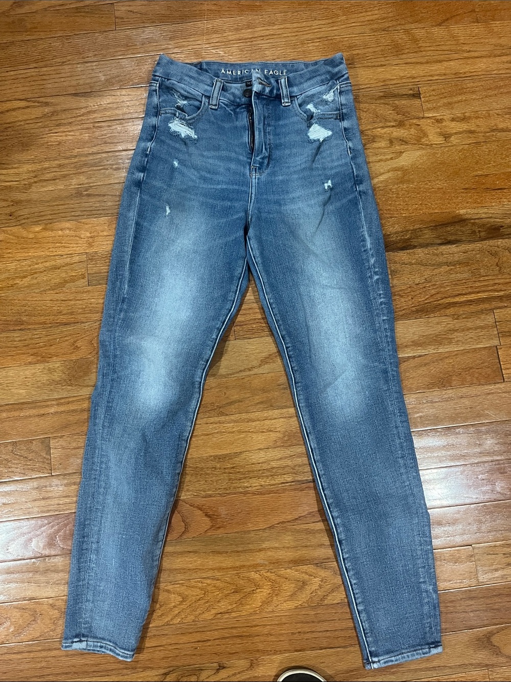 American Eagle Outfitters Women's Faded Blue Skinny Jeans